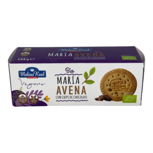GALLETA AVENA CHIPS CHOCOLATE BIO 135GRS MOLINO REAL (6 uds)