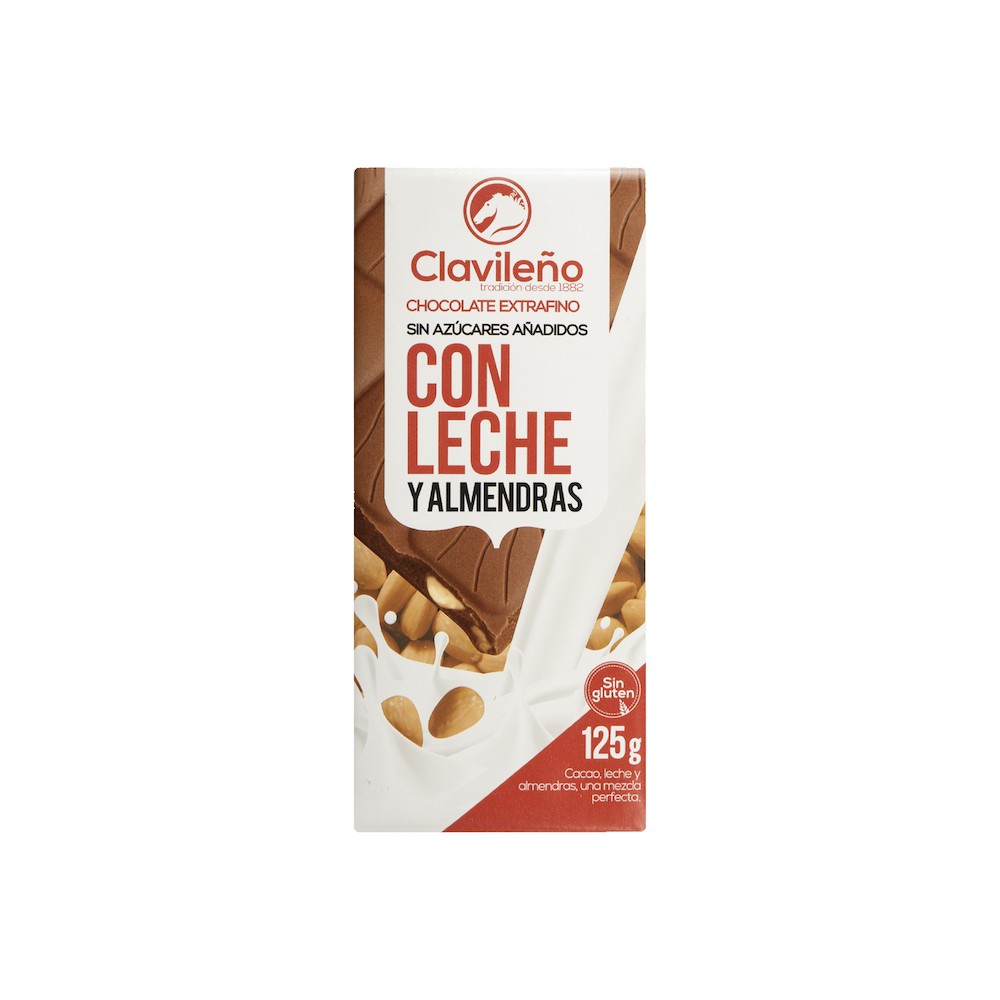 CHOCOLATE LECHE ALMENDRA S/A 100 GR S/GLUTEN (20 UND)