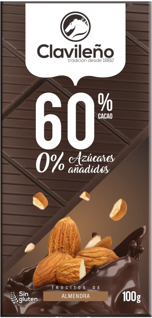 CHOCOLATE PURO 60% ALMENDRA S/A 100 GR S/GLUTEN (20 UND)