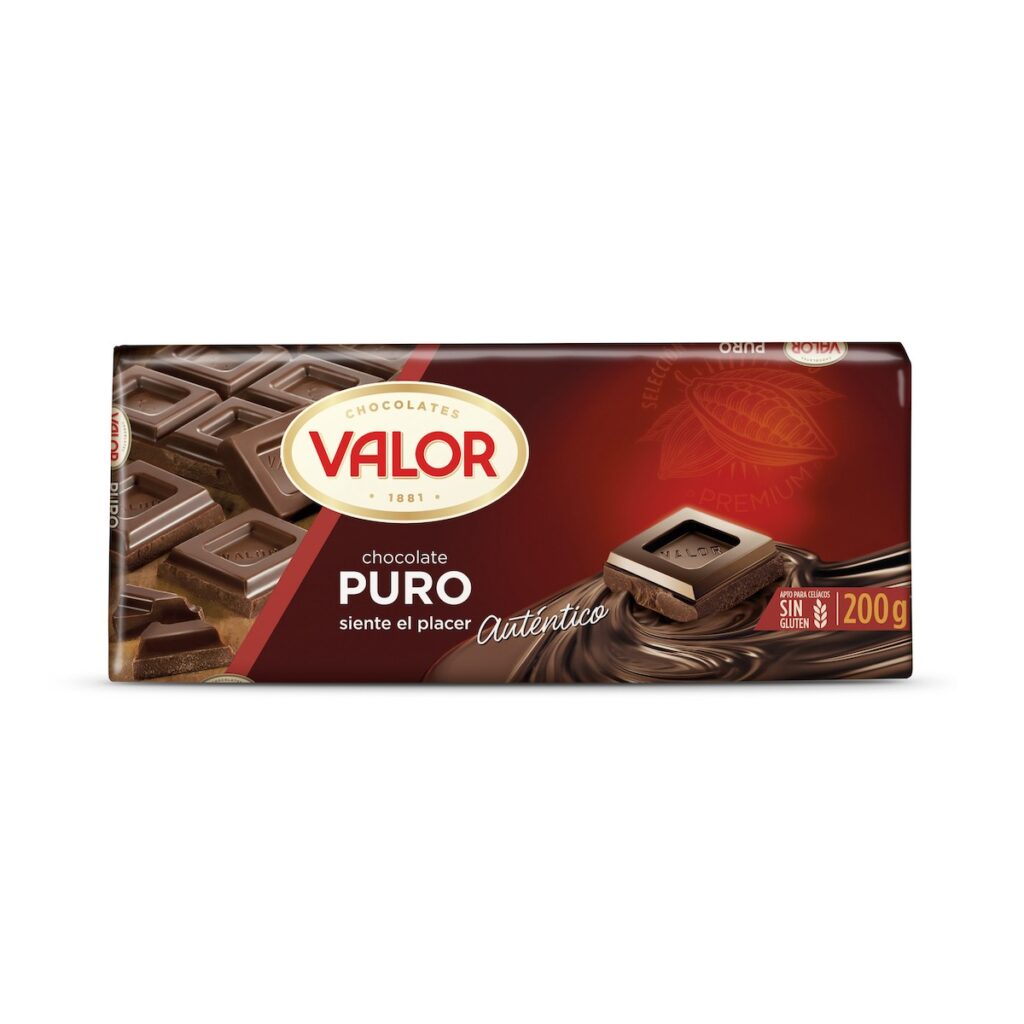 CHOCOLATE PURO 200GR VALOR (17 UND)