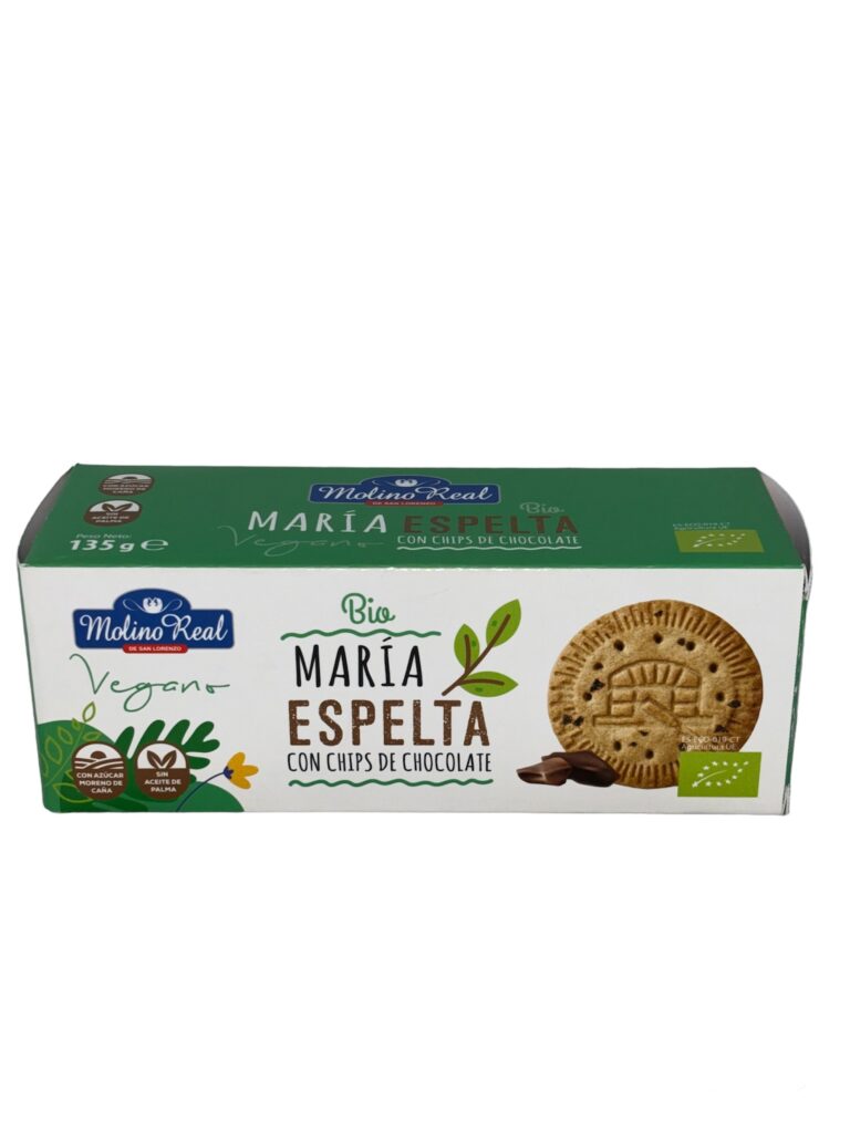 GALLETA ESPELTA CHIPS CHOCOLATE BIO 135GRS MOLINO REAL (6 uds)