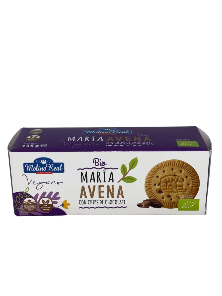 GALLETA AVENA CHIPS CHOCOLATE BIO 135GRS MOLINO REAL (6 uds)