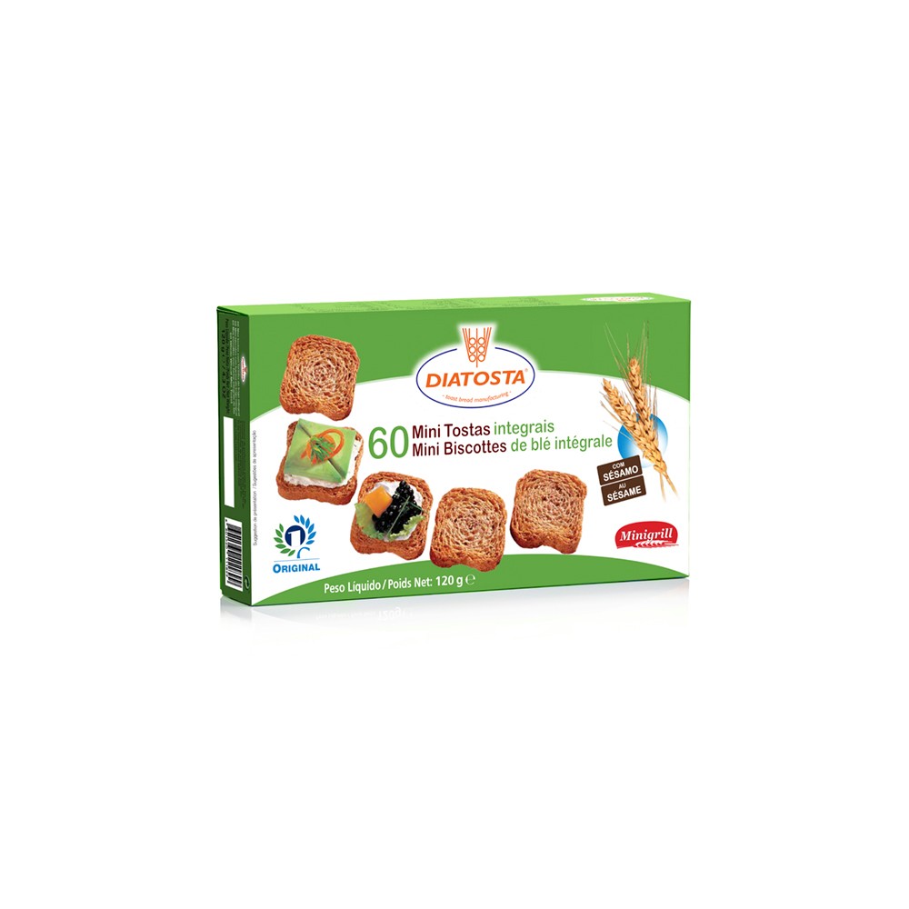 MINI BISCOTES MINIGRILL INTEGRAL 120 GR (18 UND)