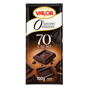 CHOCOLATE NEGRO 70% SIN AZUCAR 100GR (17 UND)