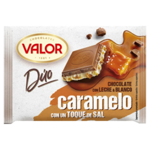 CHOCOLATE DÚO CON LECHE-BLANCO-CARAMELO CON TOQUE DE SAL 130G (24)